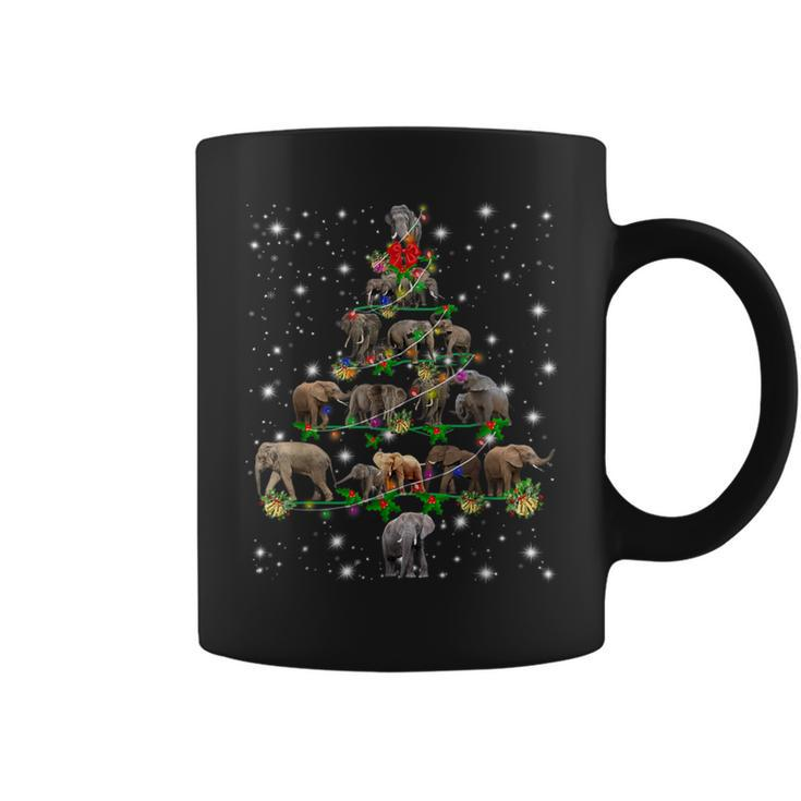Elephants Christmas Tree Ornament Decor Coffee Mug
