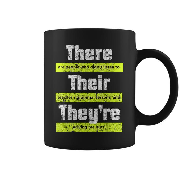 English Teacher Grammar There Their They're Coffee Mug
