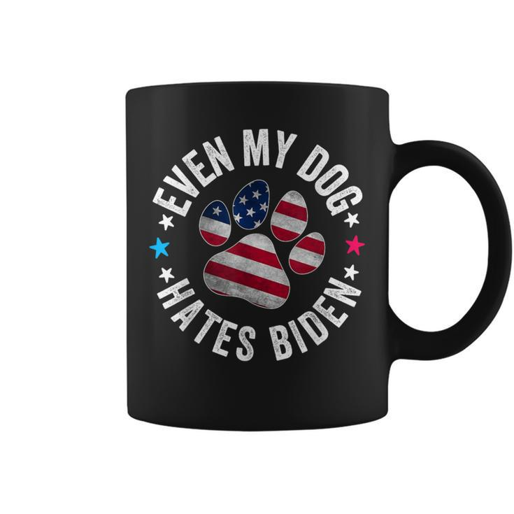 Even My Dog Hates Biden Anti Joe Biden Usa Flag Coffee Mug