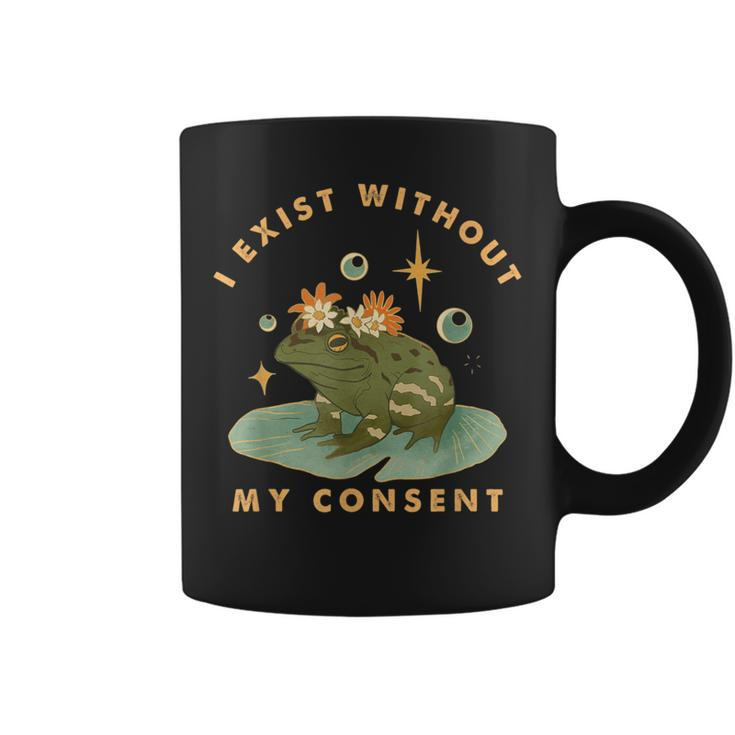 I Exist Without My Consent Vintage Frog Meme Coffee Mug