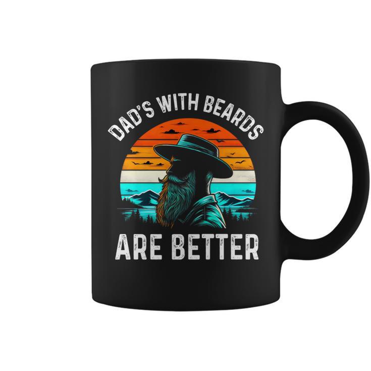 Father's Day Joke Dads With Beards Are Better Sunset Coffee Mug