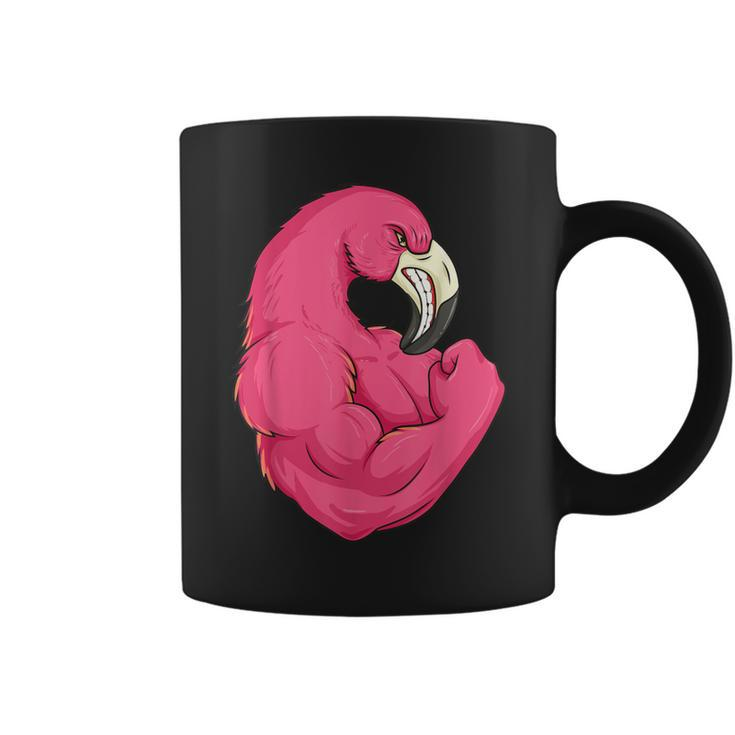 Flamingo Weightlifting Bodybuilder Muscle Fitness Coffee Mug