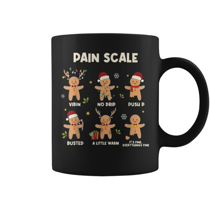 Gingerbread Nurse Pain Scale Christmas Aide Nurse Coffee Mug
