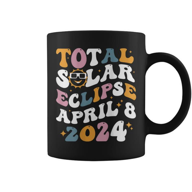 Groovy Total Solar Eclipse 2024 Cute Solar Eclipse Coffee Mug