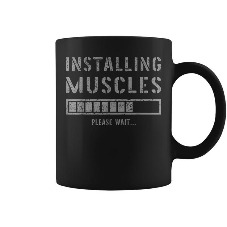 Gym Workout Installing Muscles Please Wait Coffee Mug