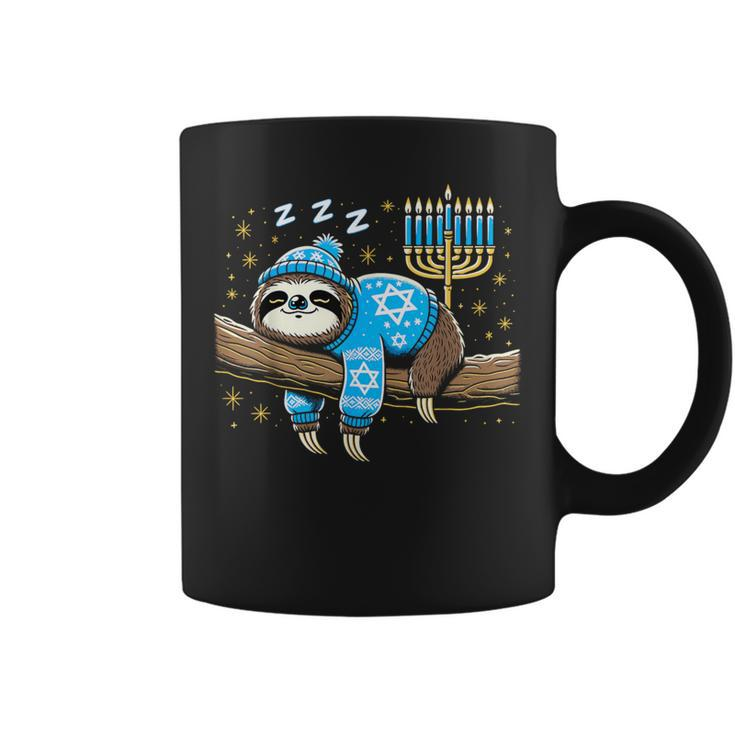 Hanukkah Sloth Jewish Chanukah Sleeping Hanukkah Pjs Coffee Mug