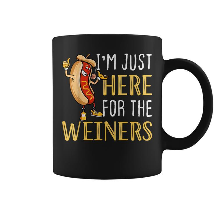 Hot Dog I'm Just Here For The Wieners Sausage Coffee Mug