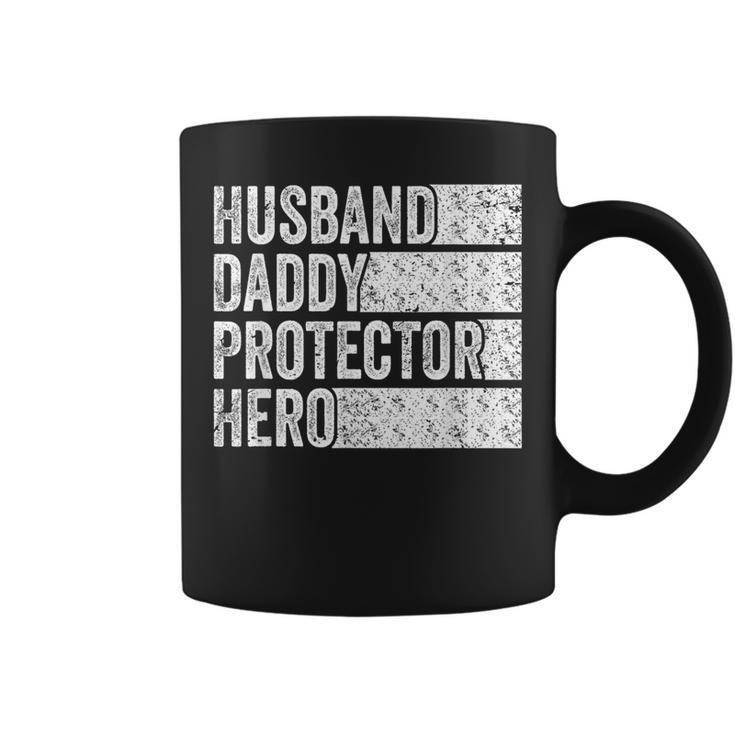 Husband Daddy Protector Hero Fathers Day Vintage Coffee Mug