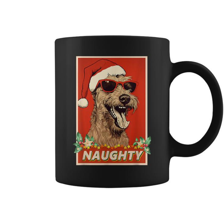Irish Terrier Christmas Naughty Vintage Coffee Mug