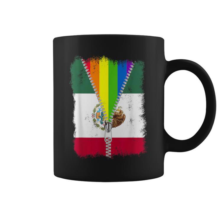 Lgbt Mexico Flag Zip Rainbow Mexican Gay Pride Coffee Mug