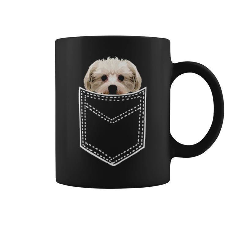 Maltese Apparel Cute Pocket Maltese Puppy Dog Coffee Mug