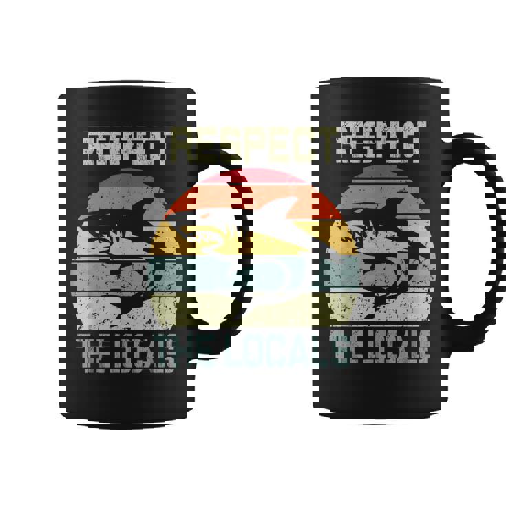 Men's Respect The Locals Shark Love Cool Couple Coffee Mug