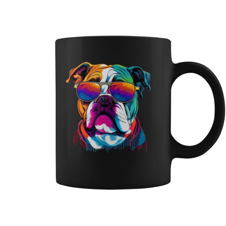 Multicolor English Bulldog Face Coffee Mug