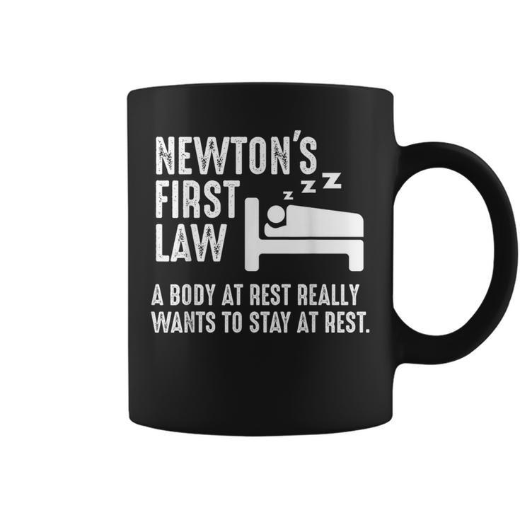 Newton Physics Joke First Law Sleep Gag Coffee Mug