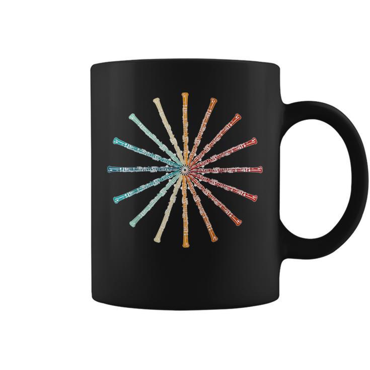 Oboe Retro Rainbow Oboe Player Orchestra Band Coffee Mug