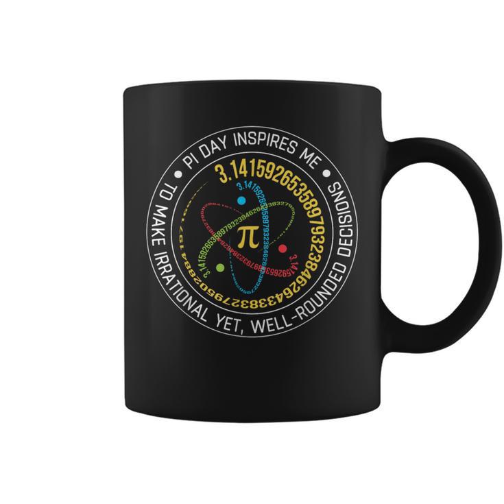 Pi Day Inspires Me Vintage Spiral Pi Teacher Men Coffee Mug