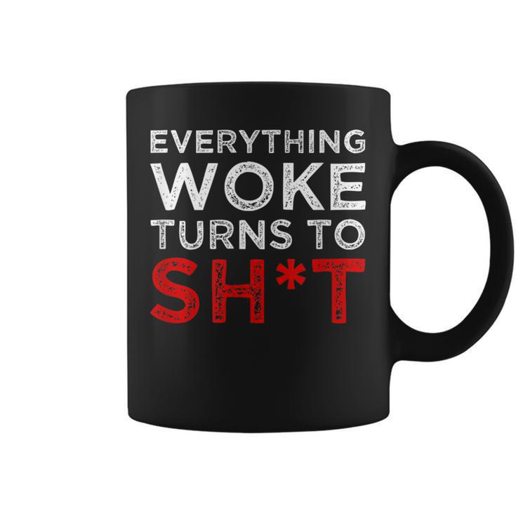 Quote Saying Everything Woke Turns To Political Coffee Mug