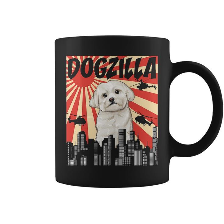 Retro Japanese Dogzilla Maltese Coffee Mug
