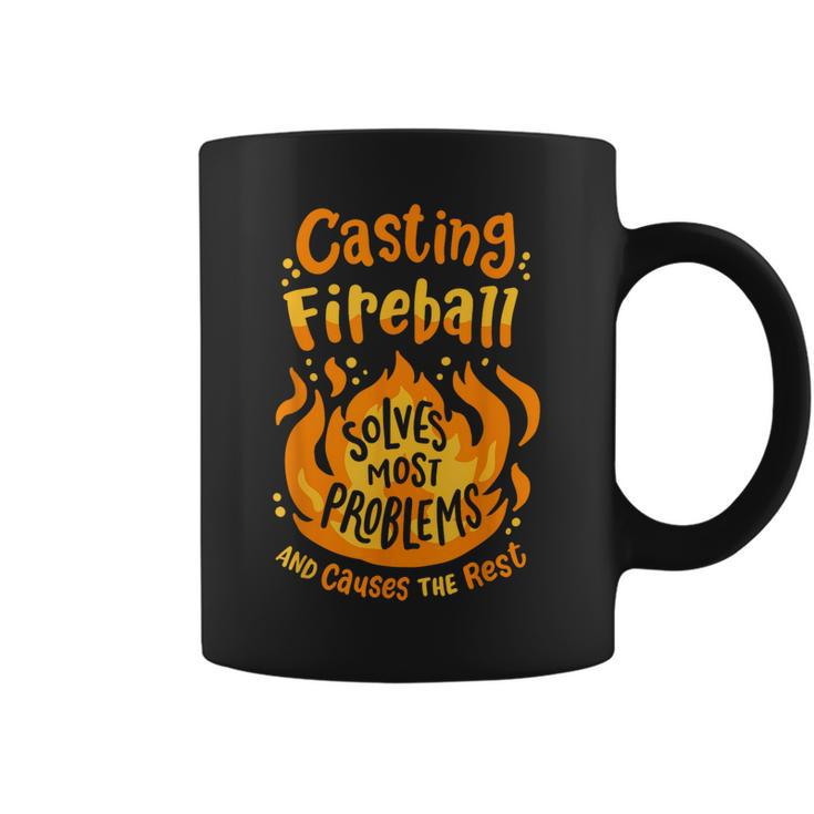 Rpg Gamer Nerdy Casting Fireball Solves Most Problems Coffee Mug