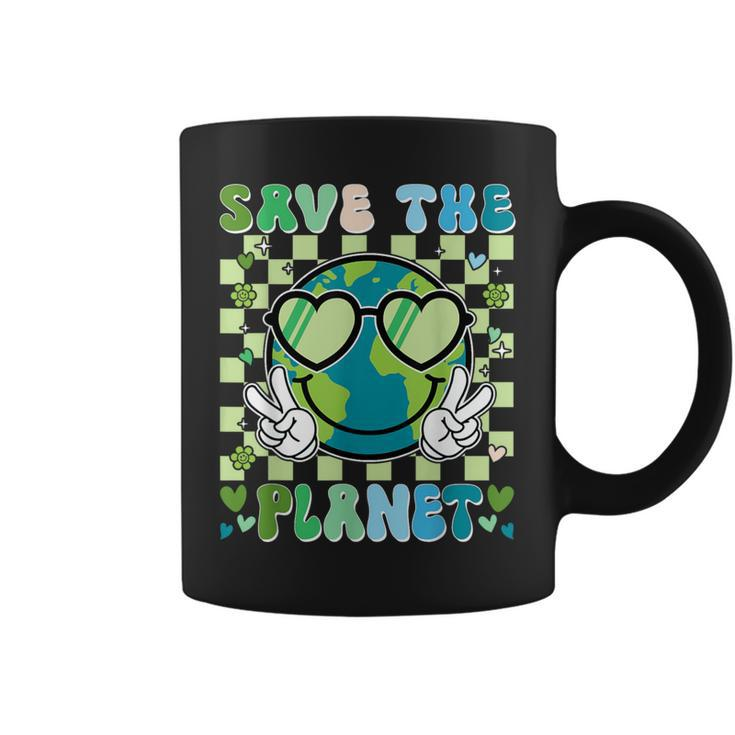 Save The Planet Smile Face Boy Girl Teacher Earth Day Coffee Mug