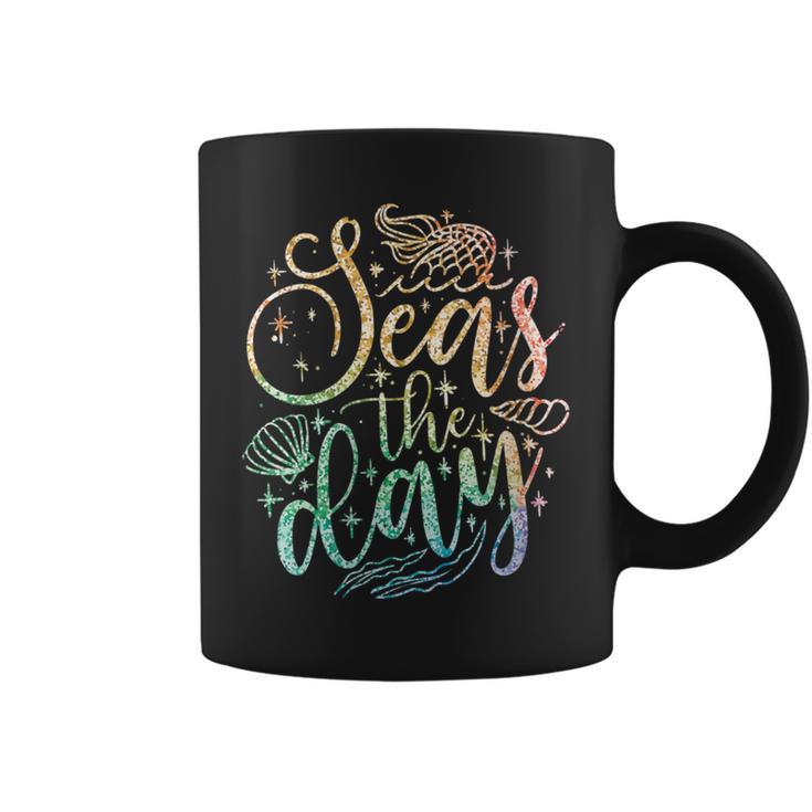 Seas The Day For Cool Sea Mermaid Lover Coffee Mug