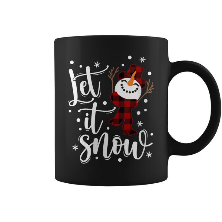 Snowman Let It Snow Snowflakes Merry Christmas Coffee Mug