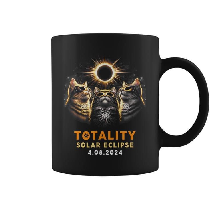 Totality Cats Wearing Solar Eclipse Glasses 4082024 Coffee Mug