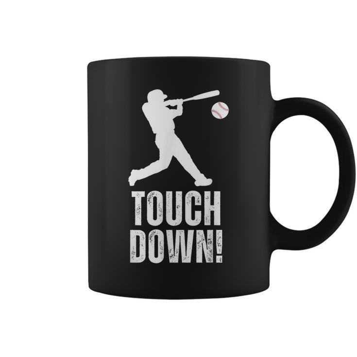 Touchdown Baseball Sports Vintage Baseball Player Coffee Mug