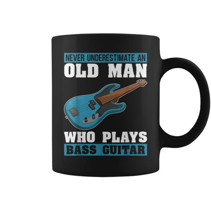 Never Underestimate An Old Man Who Plays Bass Guitar Coffee Mug