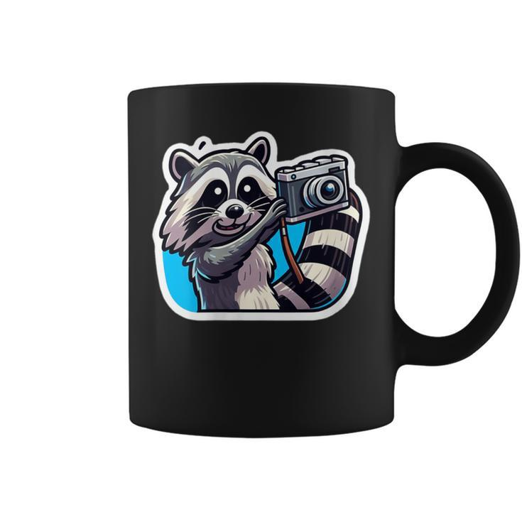 Vintage Camera Christmas Rocket Raccoon Meme Selfie Coffee Mug