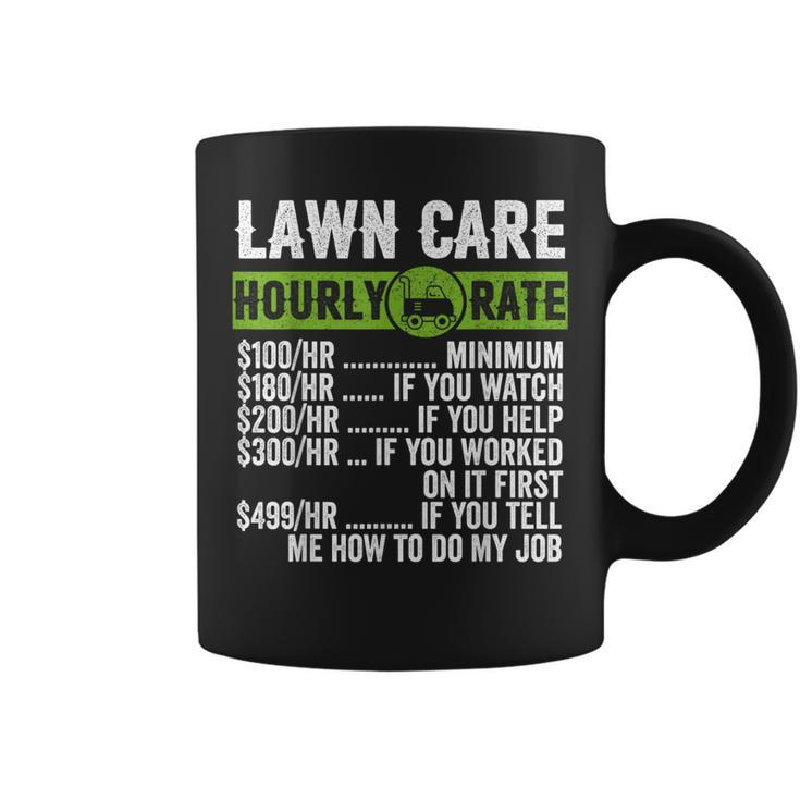 Vintage Landscaper Law Mowing Hourly Rate Mens Coffee Mug
