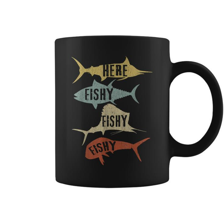 Vintage Saltwater Fishing Here Fishy-Fishy Coffee Mug