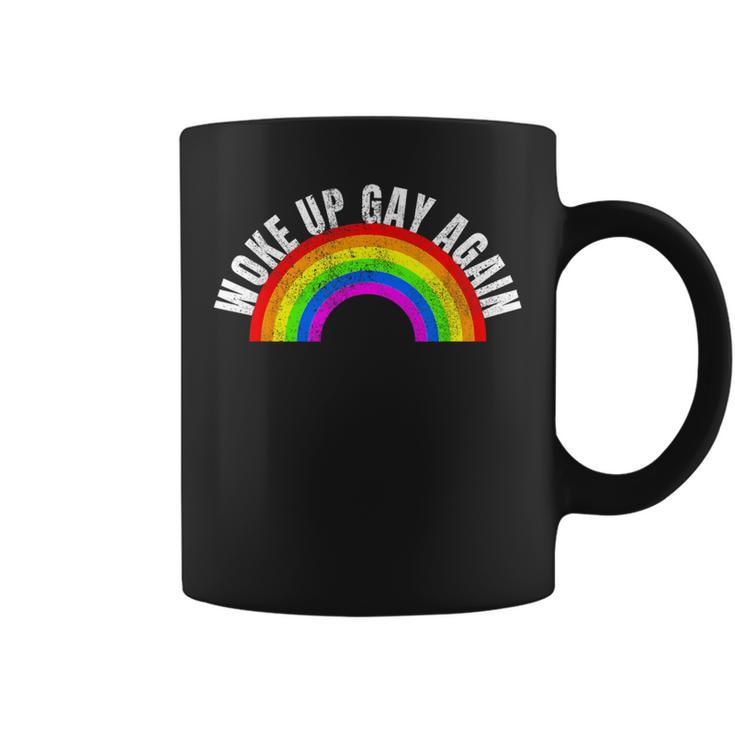 Woke Up Gay Again Lgbt Quotes Pride Month Rainbow Flag Coffee Mug