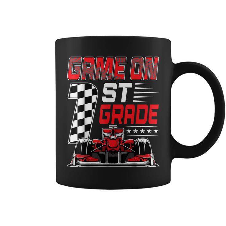 Game On 1St Grade Racing Flag Race Car First Grade Pit Crew Coffee Mug