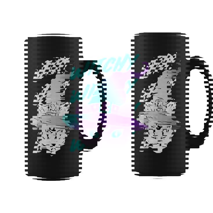 Gato Bruja Gótico Pastel Kawaii Gradiente Estético Pastel Taza de café