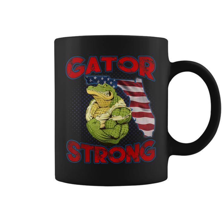 Gator Strong Florida State Gator American Flag Florida Map Coffee Mug