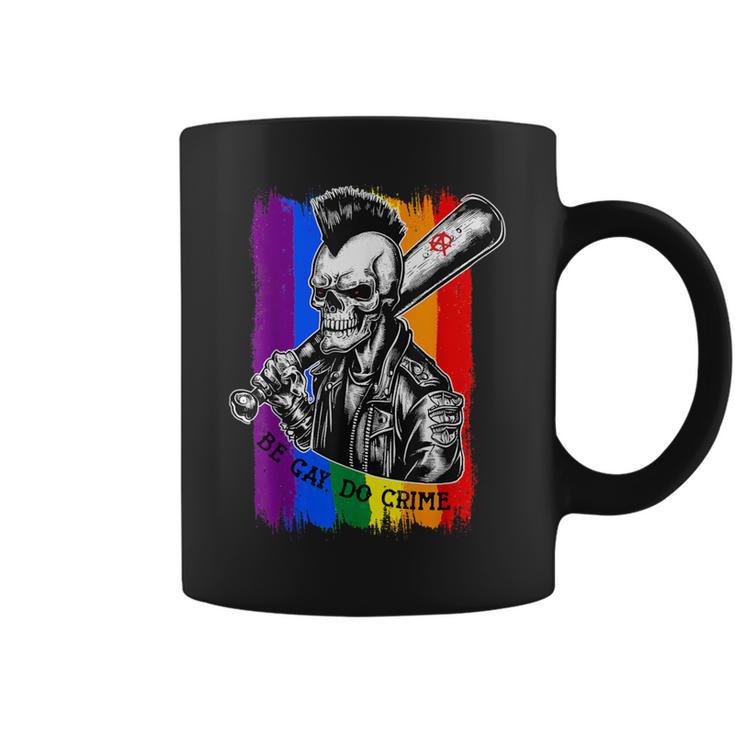 Be Gay Do Crime Skull Queer Punk Queercore Rainbow Flag Meme Coffee Mug