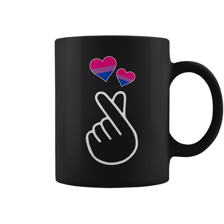 Gay Pride Month Bisexual Lgbtq Korean Finger Heart Love Kpop Coffee Mug