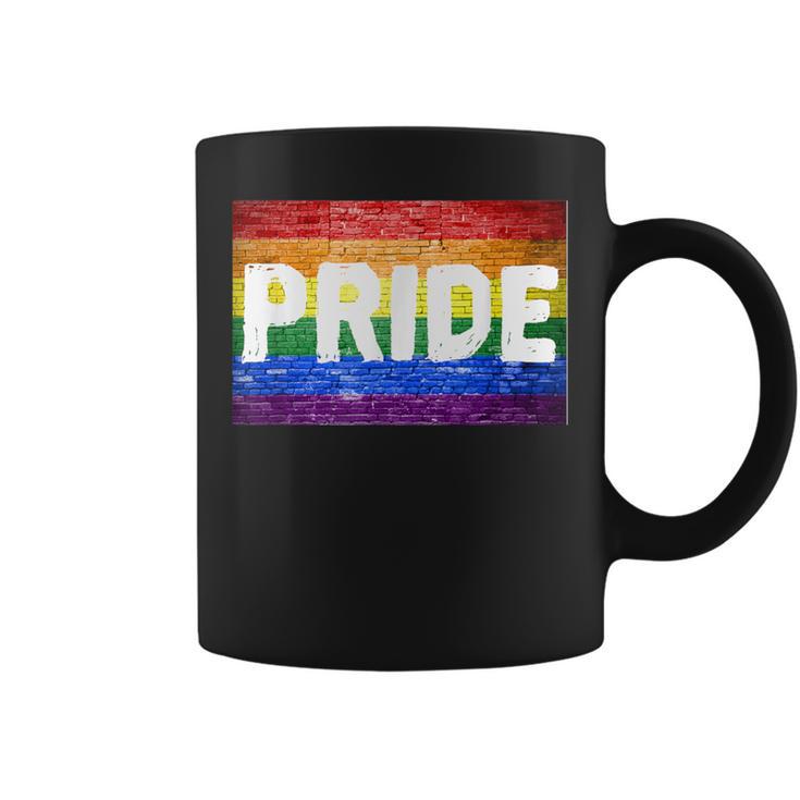 Gay Pride Proud Lgbt Rainbow Graffiti Sign Flag Coffee Mug