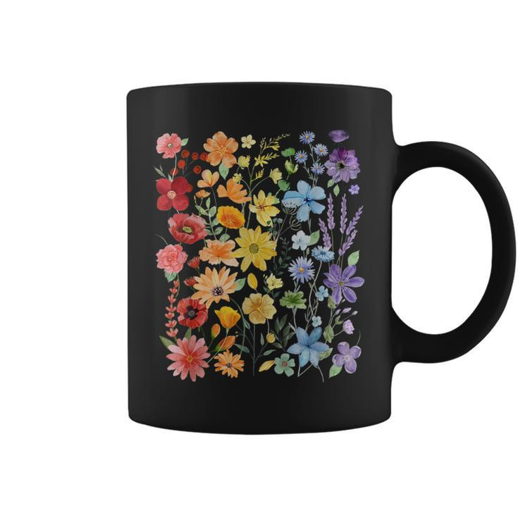 Gay Pride Subtle Wildflowers Lgbtq Month Rainbow Flowers Coffee Mug
