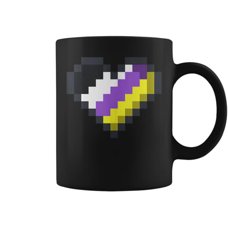 Gaymer Lgbt Retro Pride Gender Non-Binary Gamer Heart Coffee Mug