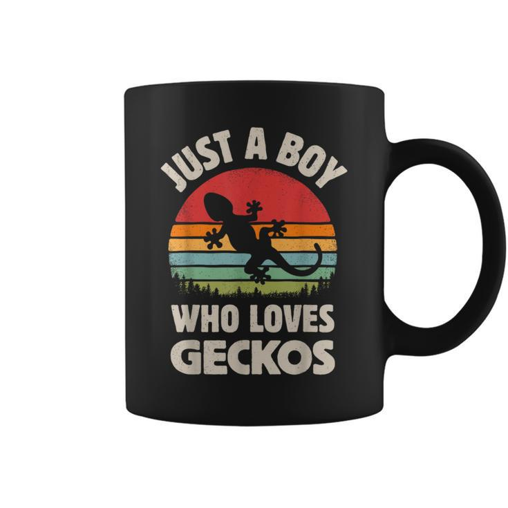 Gecko Just A Boy Who Loves Lizards Reptiles Retro Vintage Coffee Mug