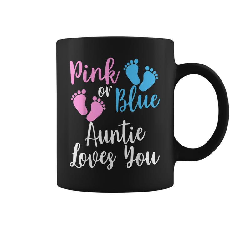 Gender Reveal Aunt Pink Or Blue Auntie Loves You Coffee Mug