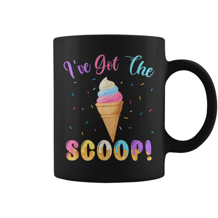 Gender Reveal I've Got The Scoop Ice Cream Themed Coffee Mug