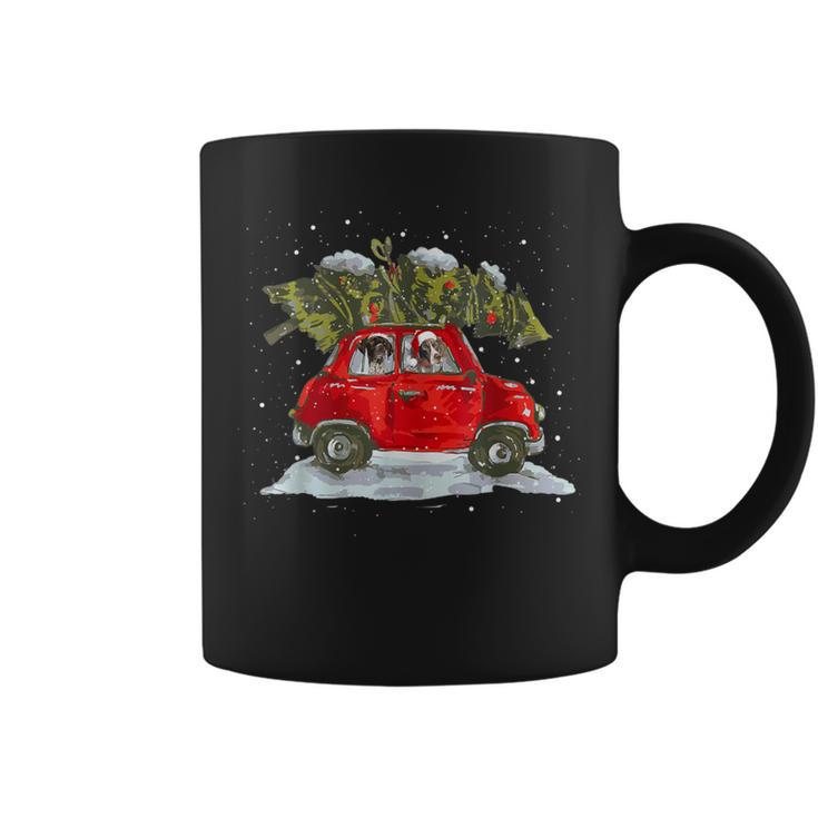 German Shorthaired Riding Red Car Christmas Dog Lover Coffee Mug