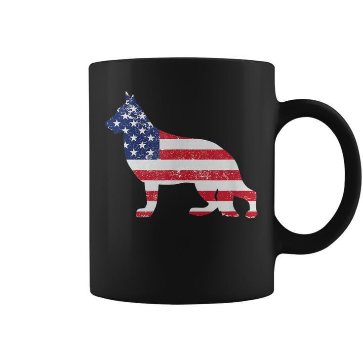 German Shepherd American Flag 4Th Of July Dog Coffee Mug