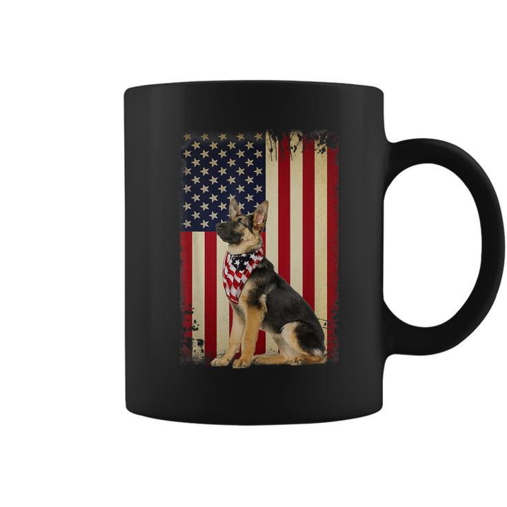 German Shepherd American Flag Independence 4Th Of July Coffee Mug
