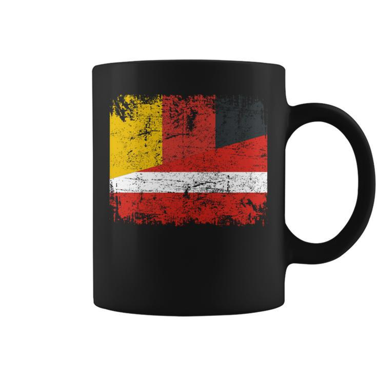 Germany Latvia Flags Half Latvian German Roots Vintage Coffee Mug