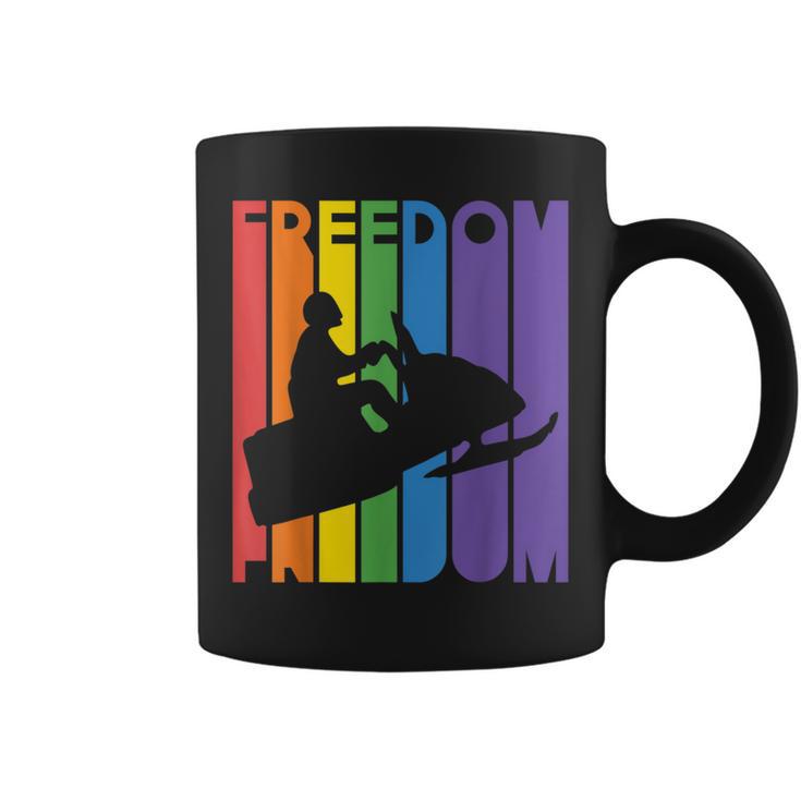 Snocross Snowmobiling Freedom Snowmobile Snow Rider Coffee Mug