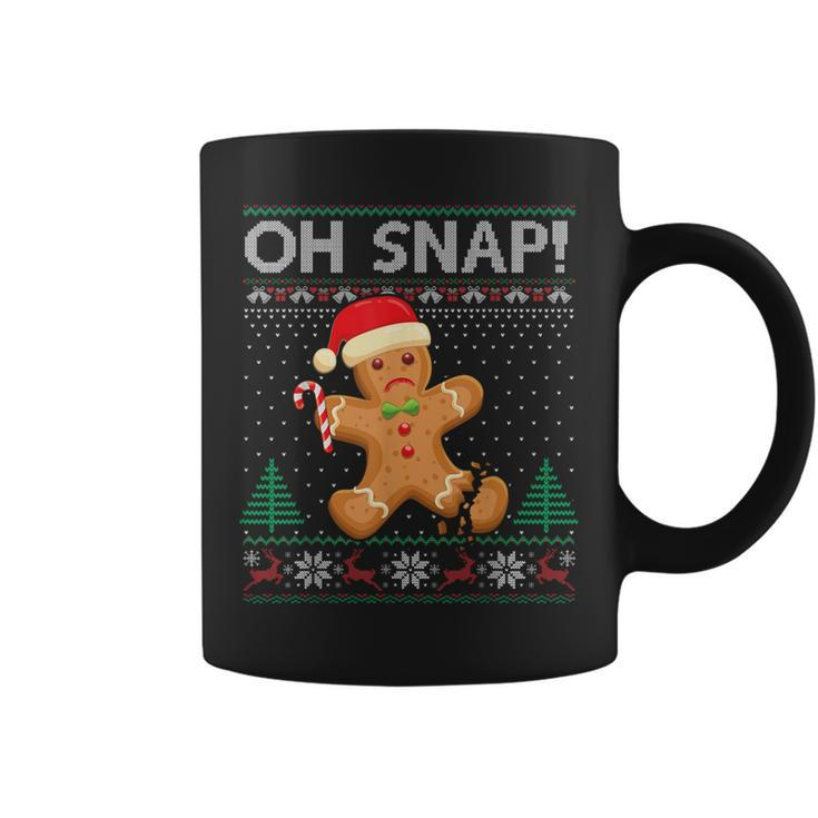 Gingerbread Man Cookie Ugly Sweater Oh Snap Christmas Coffee Mug